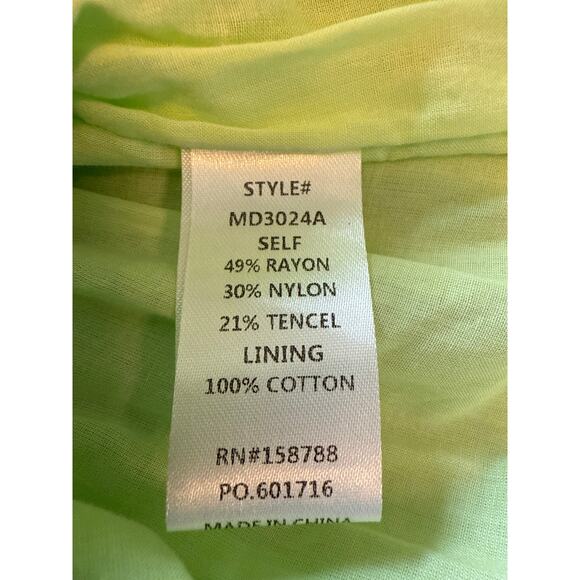 Mable Lime Green Baby Doll Mini Dress w/ Big Bow Tie Back – Size Small - Picture 5 of 8